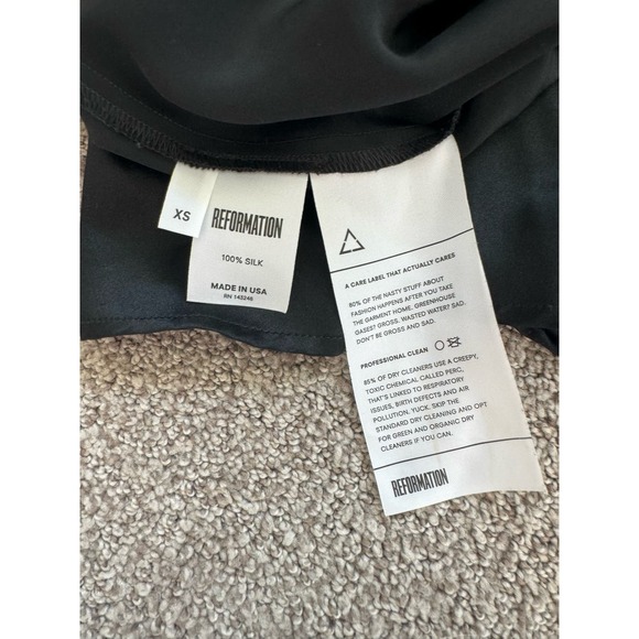 NWOT Reformation Tanya Silk Slip Maxi Dress Black Size XS - Picture 10 of 10